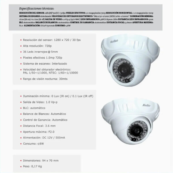 CAMARAS SEGURIDAD KOLKE KSE201