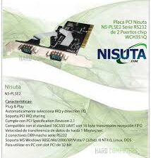 PCI - PUERTO SERIAL, 2P - CHIP WCH352L - NS-PLSE2 - NISUTA
