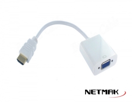 ADAPTADOR HDMI MACHO A VGA HEMBRA + AUDIO NM-C81A NETMAK