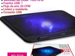 BASE PARA NOTEBOOK NG-Z019 - 1 COOLER DE 3 A 17` - NOGA NET