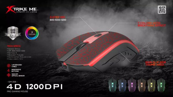 MOUSE GAMING GM-206 XTRIKE ME