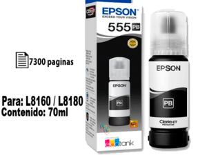 BOTELLA EPSON T555120-AL NEGRO FOTO P/L8160/L8180