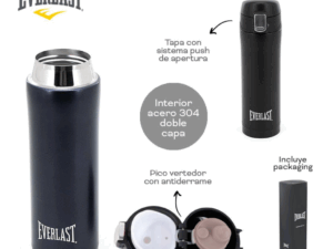 BOTELLA TERMICA EVERLAST 18478 450ML NEGRO