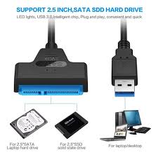Adaptador Usb 3.0 A Sata 2.5 Discos Rigidos Y Grabadoras Color Negro EAABA EVOX