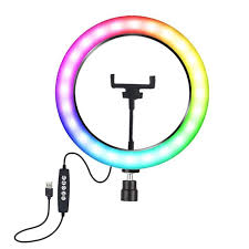 ARO SELFIE RGB LED CON SOPORTE P CELULAR 26CM