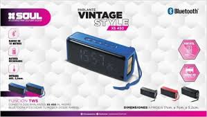 PARLANTE PORTATIL SOUL PLT-XS450 VINTAGE STYLE + HORA