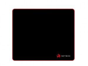 PAD MOUSE 30X25 NM-MP752 NEGRO BORDE ROJO NETMAK