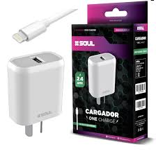 CARGADOR SOUL CLASSIC 2.4A USB IPH BLANCO CVJ'XUSB1L