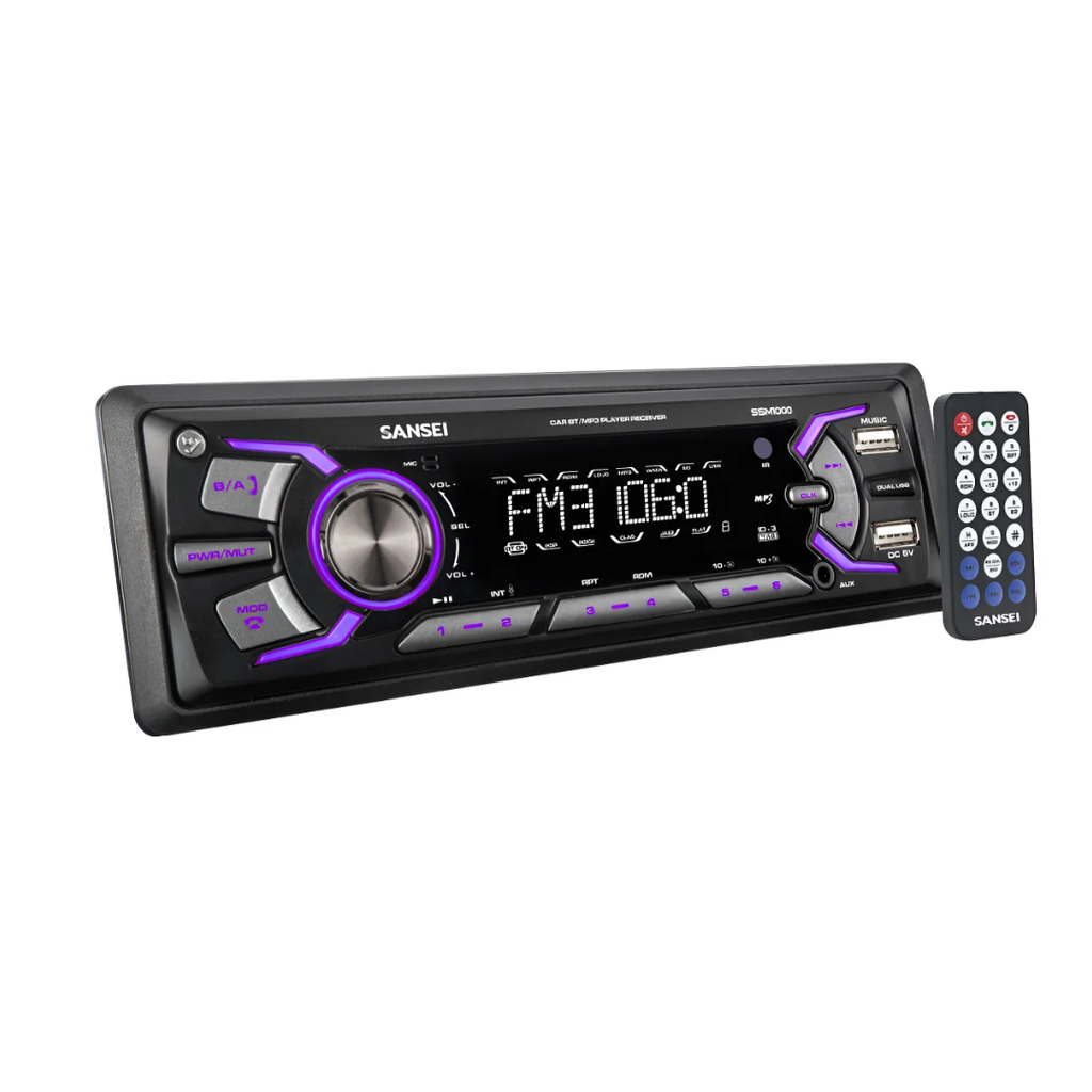 ESTEREO SANSEI SSM1000 BLUET + USB + AM/FM CONTROL REMOTO