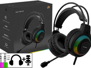 AURICULAR GAMER NETMAK 2PLUG + USB RGB NM-N18