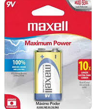 BATERIAS MAXELL PILA 9V ALCALINA X1